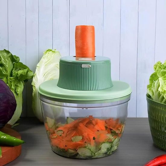 Égouttoir à légumes électrique 2 en 1 - Essoreuse à salade et hachoir  multifonction - Passoire à salade