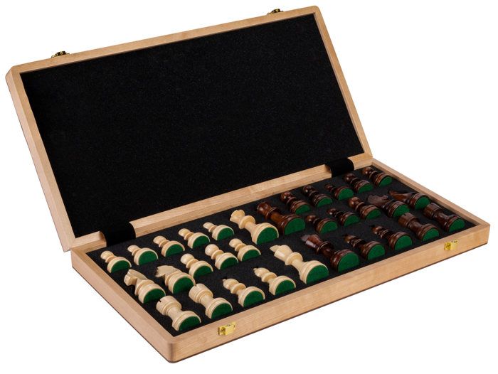 Grand Jeu d'Echecs en Bois - Pièces Robustes et Echiquier Pliant 55x55 cm