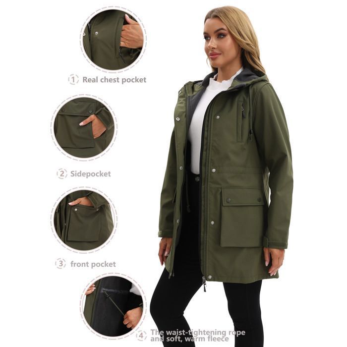 Générique Parka D'hiver Chaude Pour Femme Doublée De Fausse Fourrure