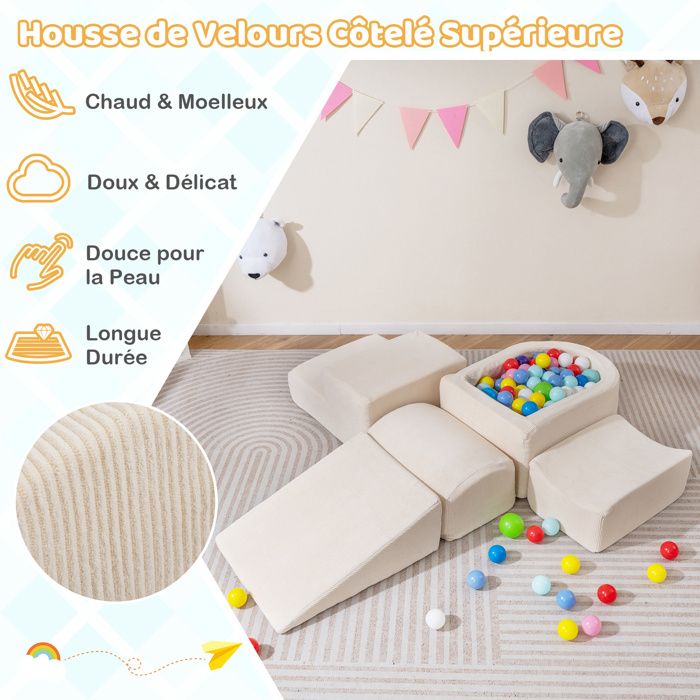 GIANTEX Ensemble de 5 Blocs en Mousse pour Enfants 3+ Ans- Blocs Géants ...