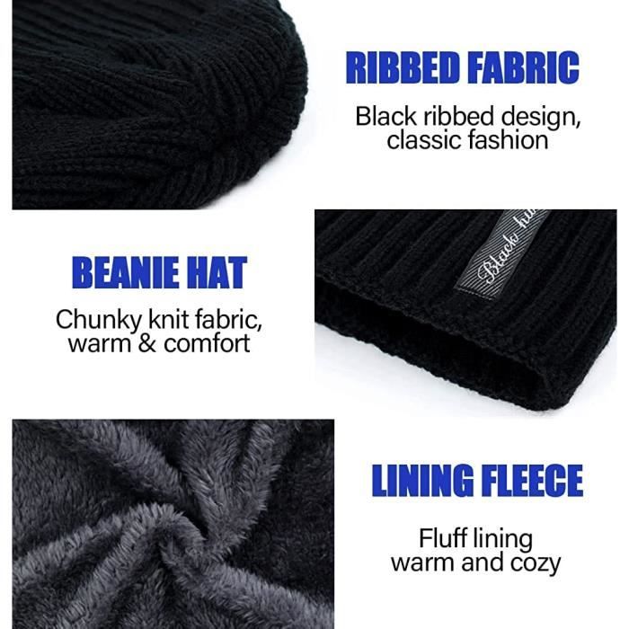 Generisch 2025~ Ensemble écharpe à Capuche En Tricot Solide 2 En 1