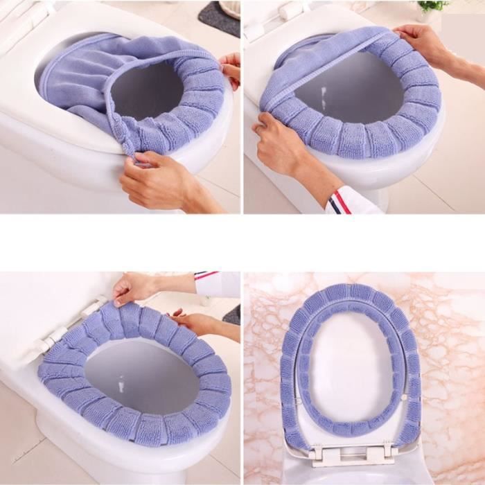 Abattant Wc Housse de siege de toilette 4 couleurs couvercle de toilette doux et chaud accessoires pour tapis de Type VIOLET Cdiscount Bricolage