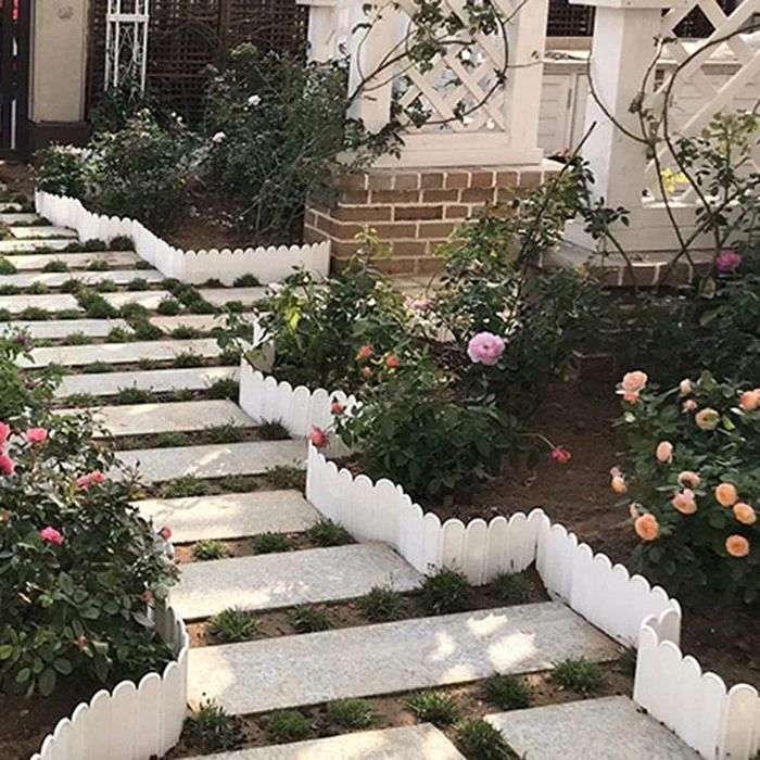 Clôture De Jardin Décorative Sans Creusage - En Polypropylène Vert - Modulable - Protège Parterres Et Potagers