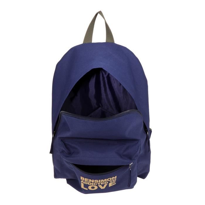 BENSIMON Sac Dos 1 Compartiment 28 5 cm Bleu fonc