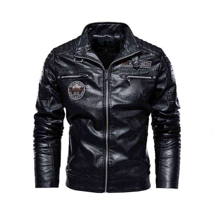 Zencart Veste En Cuir Hommes Hiver Polaire Moto Pu Veste En Cuir