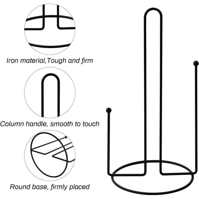 Porte-Rouleau Cuisine COM-FOUR - Support Essuie-tout Métal - 32cm - Sans Perçage