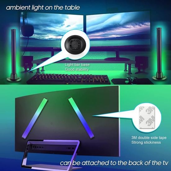 Smart LED Lampe - Lampe Connectée avec 19 Modes Dynamiques et Modes de  Synchronisation de la Musique pour TV, PC, Chambre nosku - Cdiscount  Bricolage