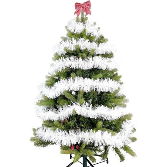 Guirlande de Noël de 10 m - Guirlande blanche - Grosse guirlande métallique  brillante à suspendre pour sapin de Noël - Décorat[167] - Cdiscount Maison