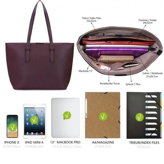 sac de cours femme noir