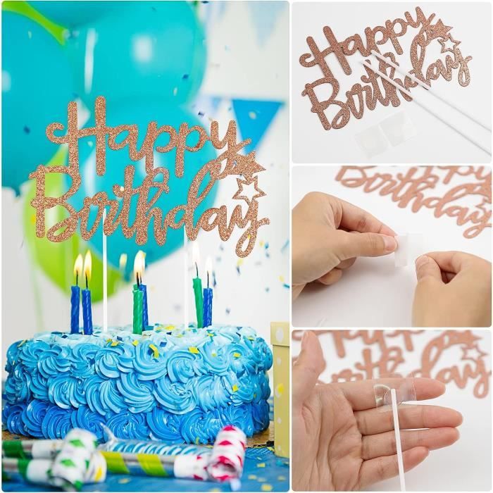 Decoration Gateau Anniversaire 20 Ans,7 Pièces Joyeux Anniversaire Cake  Topper,Happy Birthday Cake Topper,Cake Topper Gâte[u11216] - Cdiscount  Maison