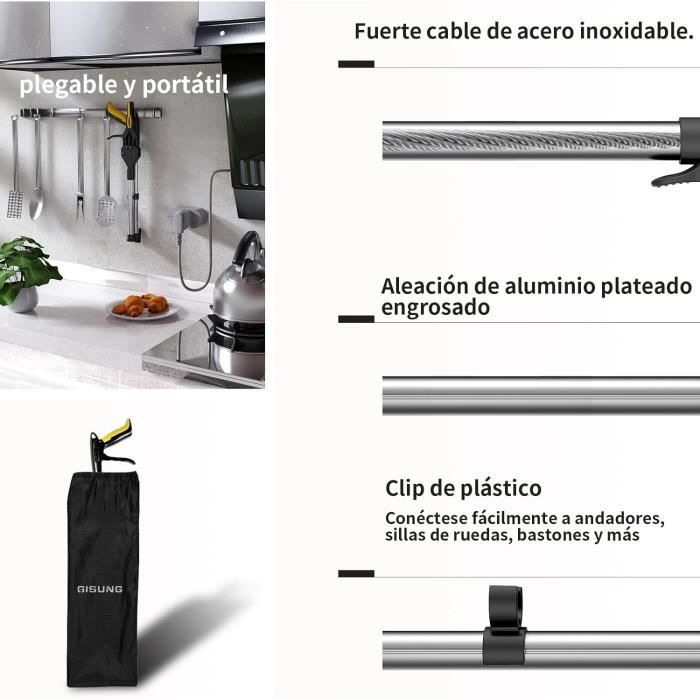 Lot De 2 Pinces Universelles En Polyamide Manche Inox 18 Cm, Avec Anneau De Retenue - Pinces