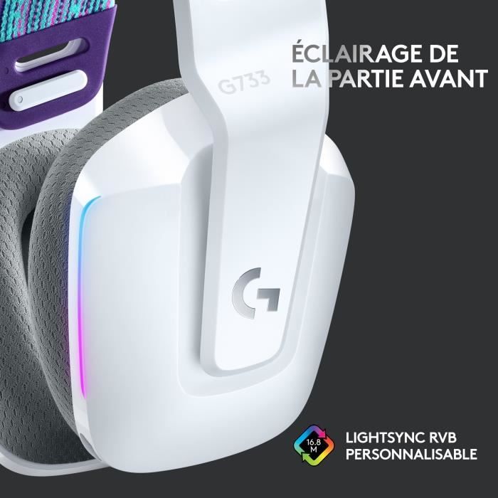 Casque Gaming - Sans fil - LOGITECH G - G733 LIGHTSPEED - Blanc sur  marjanemall aux meilleurs prix au Maroc