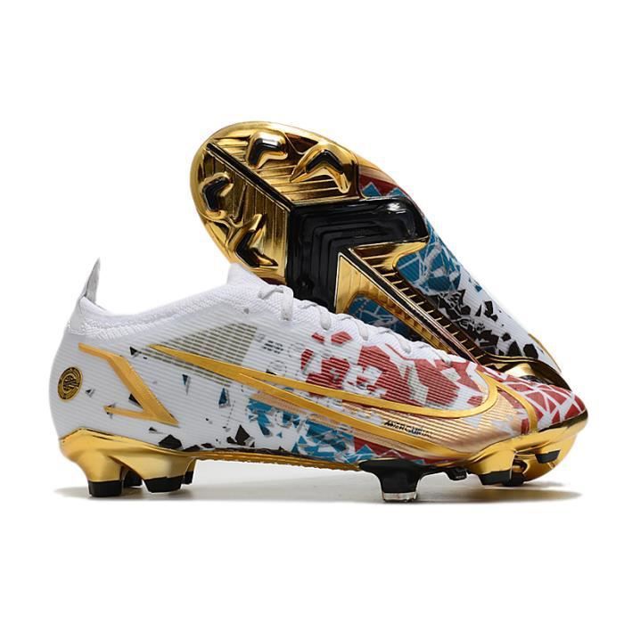 white and gold nike football cleats