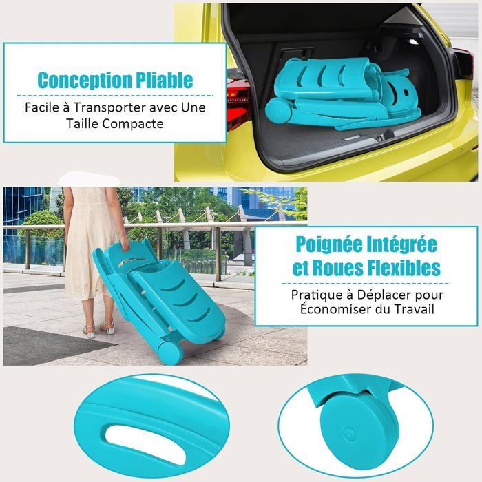 Chaise Longue Camping GOPLUS – 4 Positions (100° à 140°), Repose-pieds Détachable, Coussin, Porte-gobelet, 150kg, Gris, Pliable