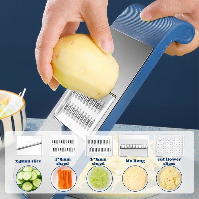 Mandoline Trancheuse Coupe-Légumes en Acier Inoxydable - Hachoir À
