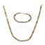 AURSTORE/® bijoux PARURE BRACELET ET CHAINE HOMME FEMME ACIER INOXYDABLE COULEUR BICOLORE Acier inoxydable