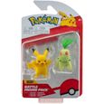 Jeu de figurines Pokémon Battle - Pikachu et Germignon - JAZWARES - Pack de 2 - Jaune et Vert-0