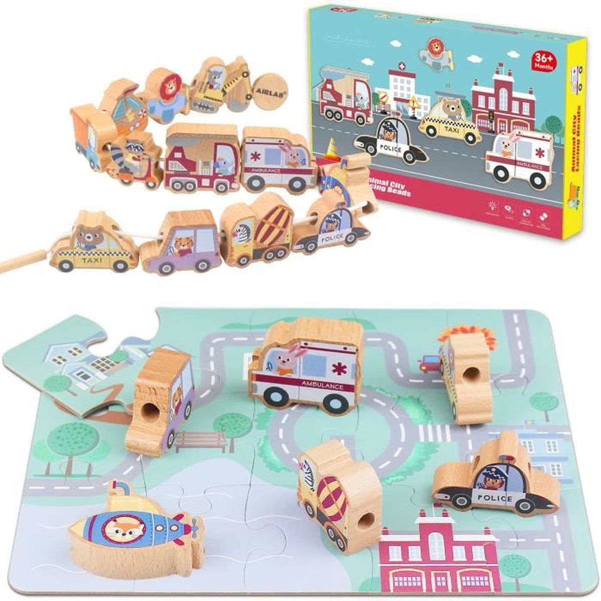 Jouet Montessori 7 En 1 Pour Bébé 1 An Et Plus - Cube D'activités Sensoriel, Idéal Pour Les Voyages En Avion Ou Voiture
