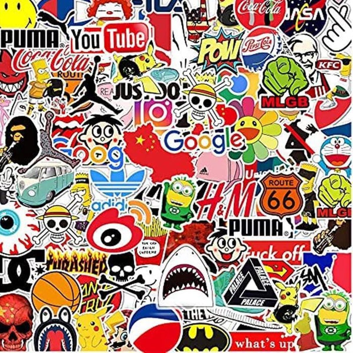 Autocollants Paquet 100 Pcs Stickers Marque Stickers Skate Stickers lot-de-50-stickers-autocollants-th-me-citations-quotes-good-vibes