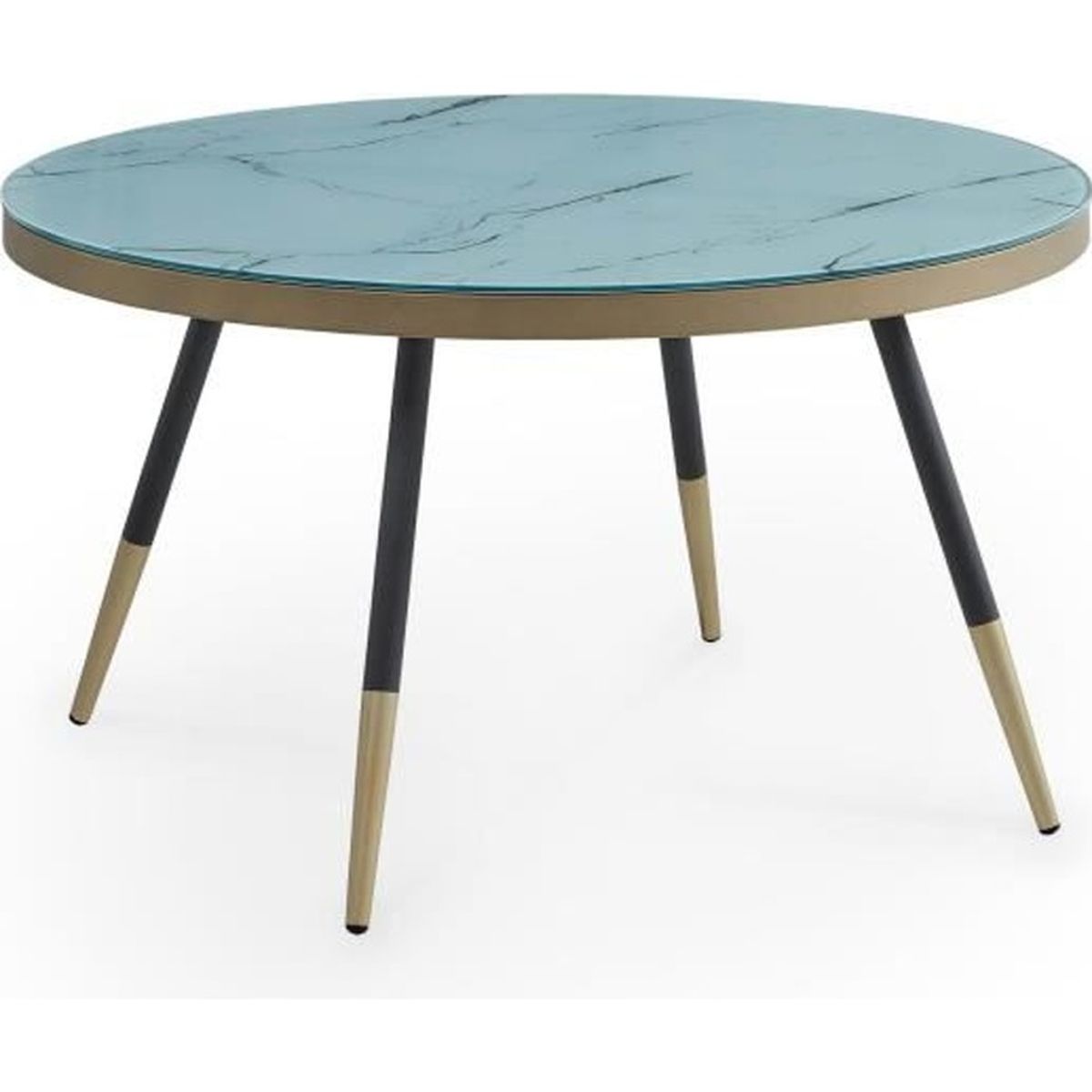 Table Basse Ronde En Bois Mdf Imitation Marbre Kaori Achat Vente Table Basse Table Basse Ronde En Verre Cdiscount