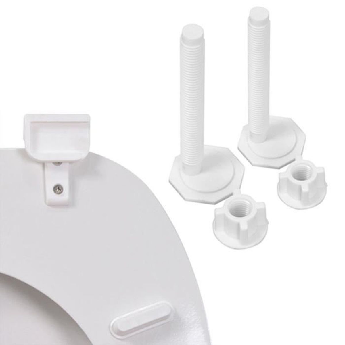 Charnières De Rechange Pour Abattant WC - Nylon Universel - Compatible Plastique - Lot Avec Vis Et Écrous