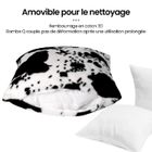 YSINOBEAR MERKMAK Oreiller Motif Vache Laitière- 50 x 50 cm - Noir et Blanc - Velours Côtelé