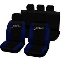 Housses de siège deux-colorés pour Kia Picanto - noir bleu