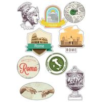 Planche format A4 stickers Rome