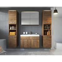 Meuble de salle de bain Paso XL 80x40 cm - Lefkas - Ensemble salle de bain + meuble miroir + meuble colonne