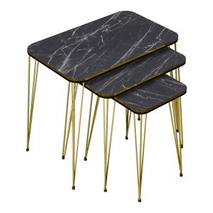 TABLE BASSE Set de 3 tables d appoint rectangulaires gigognes 