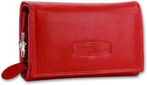 PORTEFEUILLE Moneymaker Dames Femmes Portefeuille Kellnerbörse 15.5x3x9.5cm en Cuir Rouge OPJ704R