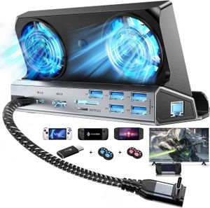 10 in 1 ASUS ROG Ally Docking Station: Multi-functional USB 3.0 Hub 100W PD Charging Game Console Stand for Ultimate Gaming Setup