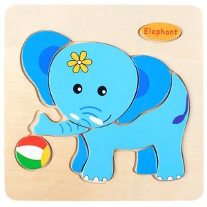 PUZZLE éléphant - Puzzle 3D en bois pour bébé, Jouets pou