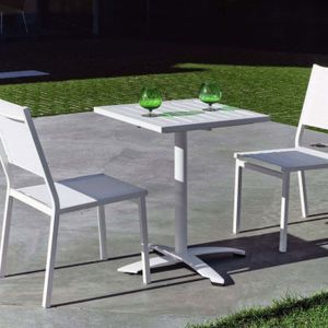 Ensemble table et chaise de jardin Salon de jardin pour balcon en aluminium et textilène Boston