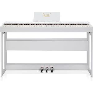 PIANO LALAHO - Piano électronique-Piano numérique avec 88 touches et support - Blanc