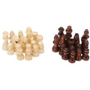 PION - FIGURINE DE JEU Pièces d'échecs en bois 32 pièces sans plateau, je