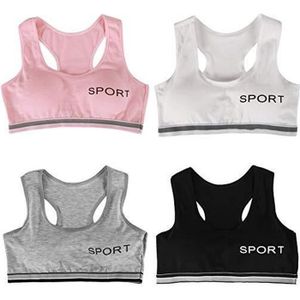 Brassière Lot de 4 Brassière fille Soutien-Gorge de sport sans Armature pour fille ado 8-14 ans