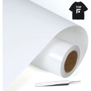 RENFORT - PATCH Rouleau Flex Thermocollant pour Tissu Vinyle Blanc