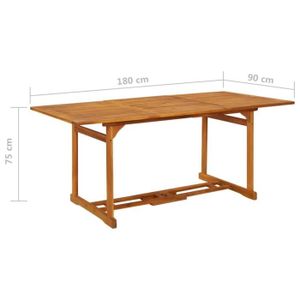 TABLE DE JARDIN  SWT(315945)Table à dîner de jardin 180x90x75 cm Bois d'acacia solide