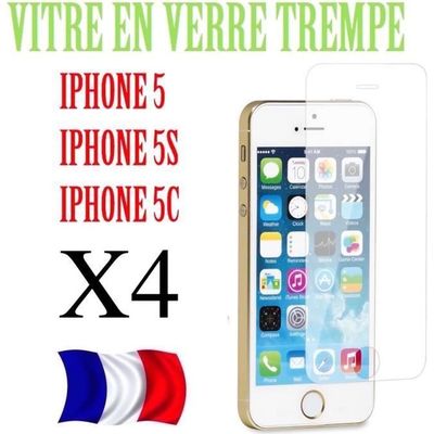 Verre Trempé iPhone 5 5C 5S SE, Film Protection en Verre trempé écran Protecteur Vitre - ANTI RAYURES - SANS BULLES D'AIR -Ultra Rés
