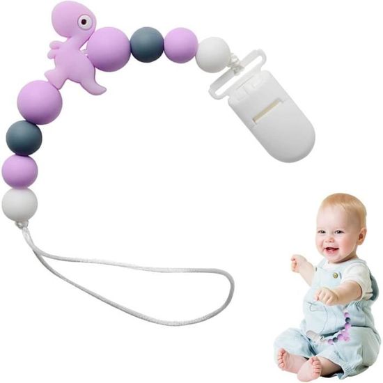 Clip Tétine Sans BPA Attache Tétine TYRY.HU En Silicone - 2 Pièces Sans BPA, Anneau De Dentition Bébé Silicone Alimentaire