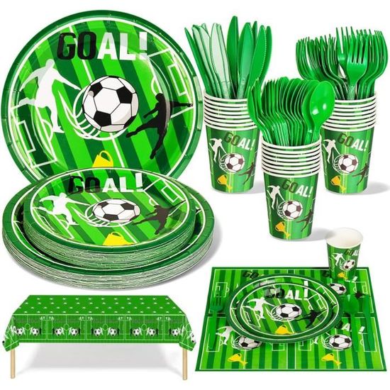 Football Vaisselle, Football Decoration Fête Anniversaire Kit, Foot Theme  Papier Assiette Papier Serviette Pailles Nappe Pou[u29] - Cdiscount Maison
