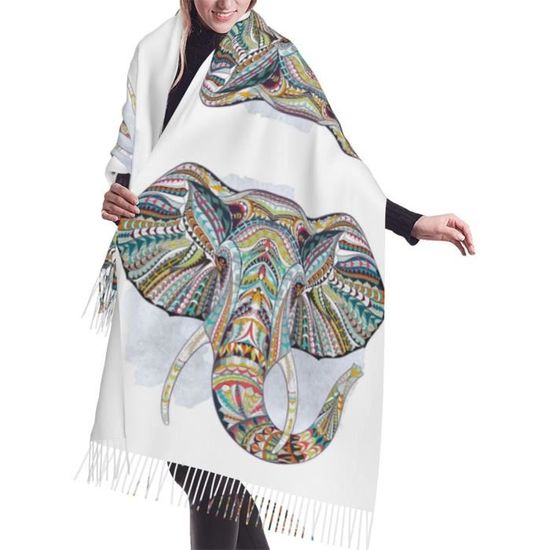 Vobozeany Écharpe Homme Léger Classique Automne Hiver Avec Pompon - Foulard Chèche