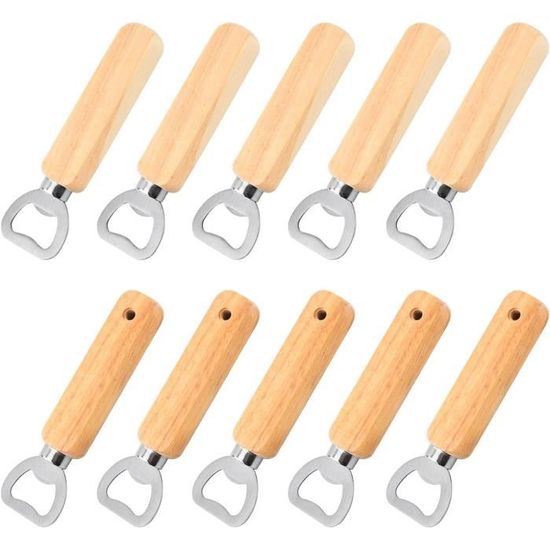 Ouverture Bouteille Facile Décapsuleurs Bois 12 Pièces Lot 12 Décapsuleurs Bois PRITOK - Acier Inoxydable - 6cm - Cadeau Homme Personnalisable Décapsuleur Personnalisé Décapsuleur Bambou Aimanté