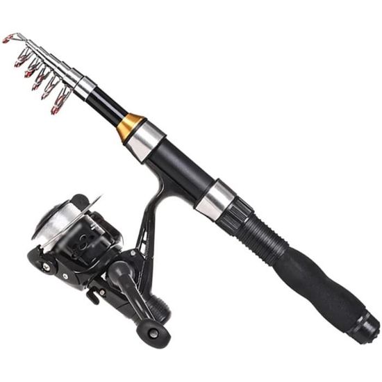 Kit Canne à Pêche Télescopique 2,3 M Avec Moulinet - Puissance 10-20 Lb - Léger (120g-261g)