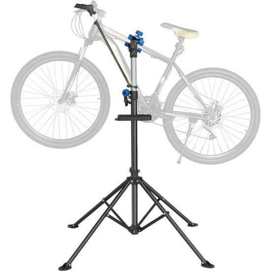 Yaheetech Pied d Atelier pour Velo VTT Support de Montage Stand de Reparation Pivotant a 360 Hauteur Reglable de 108 190 cm Cdiscount Sport