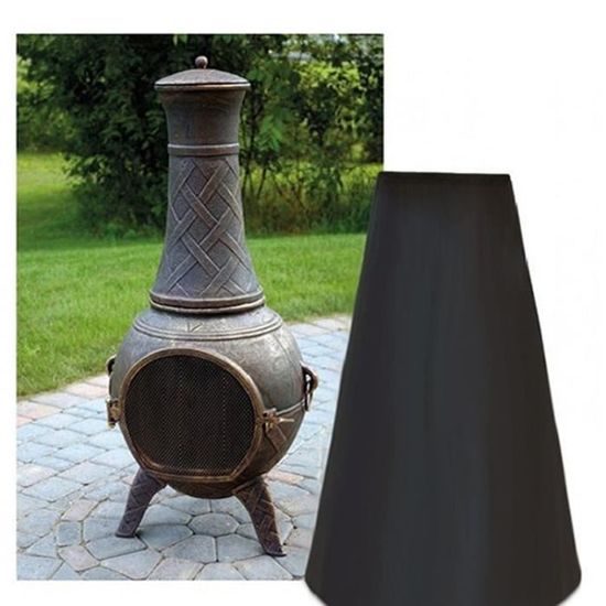 Housse De Cheminée Imperméable 122 Cm - PVC 210D Anti-UV Et Vent - Protection Jardin/Terrasse