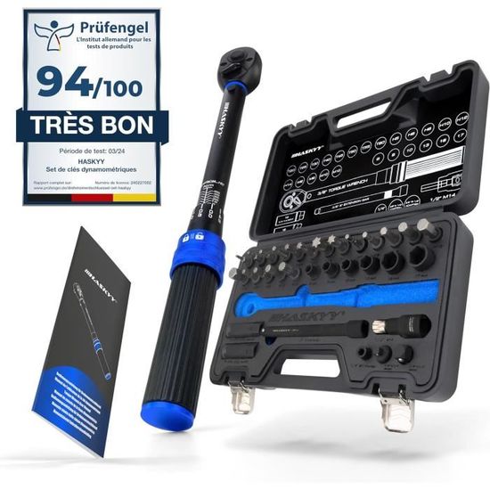 Clé Dynamométrique 1/4 Avec Inverseur, Gamme 2-24 Nm - Pour Vélos, Motos, Petit Bricolage