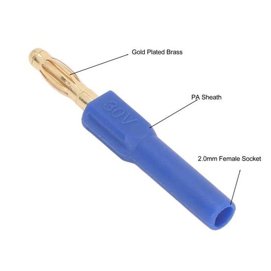 QUARKZMAN 8 Paires Banane Fiches Connecteur 2mm Mâle Femelle