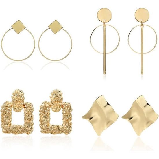 JeryWe Lot de 9 paires de boucles d'oreilles à clipser en or 14 carats JeryWe Lot de 9 paires de boucles d'oreilles à clipser en or 14 carats